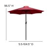 Flash Furniture Faux Teak 35" Patio Table-Red Umbrella & Base XU-DG-UH8100-UB19BRD-GG